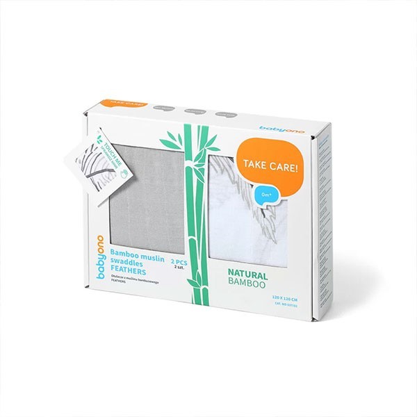 Продукт Babyono - Комплект бебешки пелени бамбук и муселин 120x120 см - 0 - BG Hlapeta